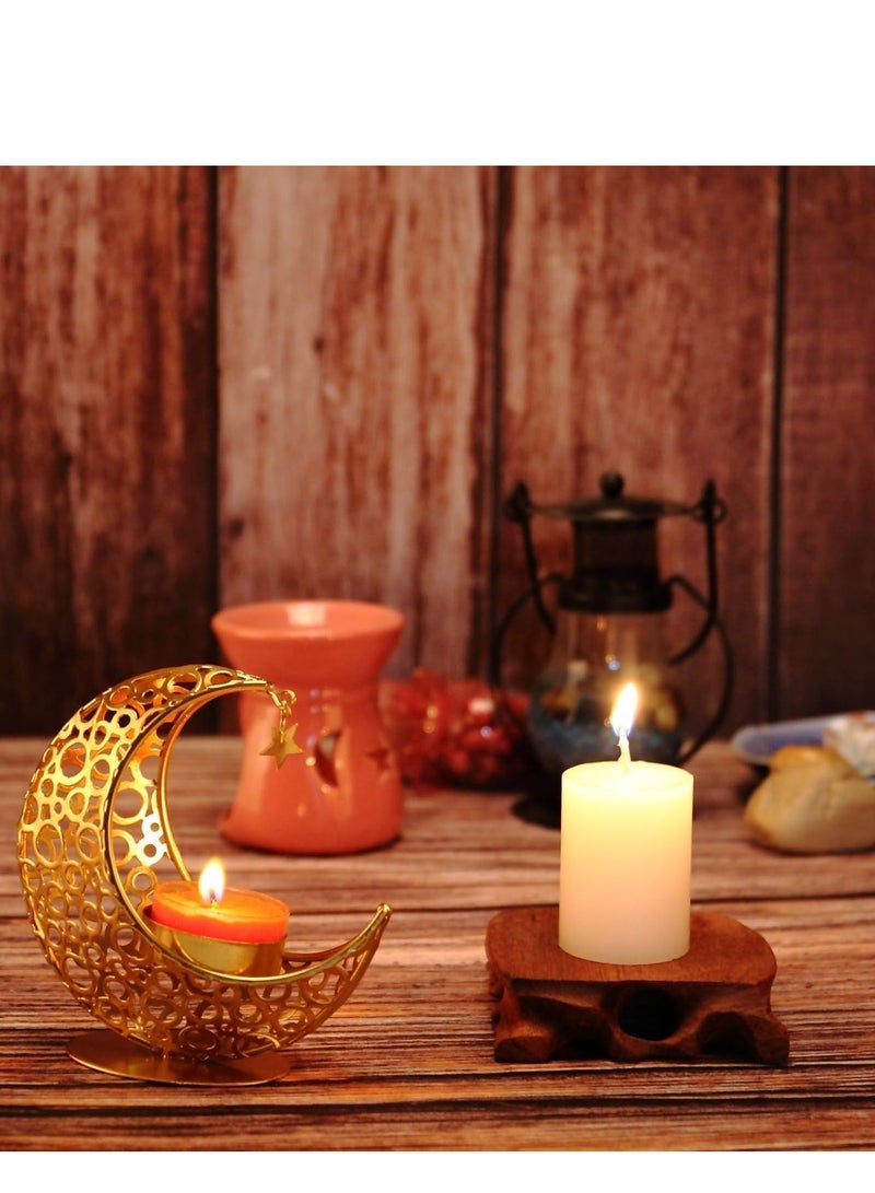 Brain Giggles BrainGiggles Moon Shape Metal Candlesticks Holder for Ramadan Themed Decorations - Image 3